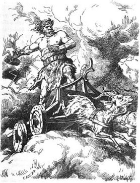 Thor's Wagon pulled by his two goats